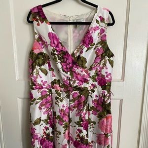 Dress Barn Pink and Purple Floral Dress in Size 16